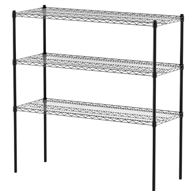 dayneeds 日需百備 荷重型烤漆三層架 鐵力士架/收納層架/層架/鐵架, 黑色, 1個