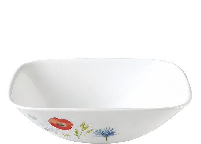 Corelle Brands 康寧餐具 方形湯碗 1.4L, 花漾彩繪 白色, 1個