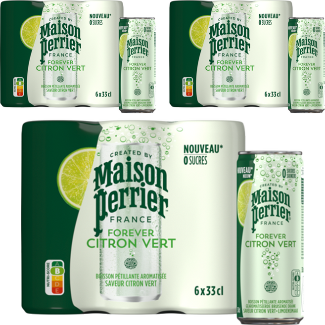 Maison Perrier 氣泡礦泉水 萊姆口味, 18個, 330ml