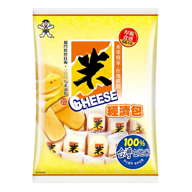 旺旺 米CHEESE厚脆片經濟包 奶素, 350g, 1袋