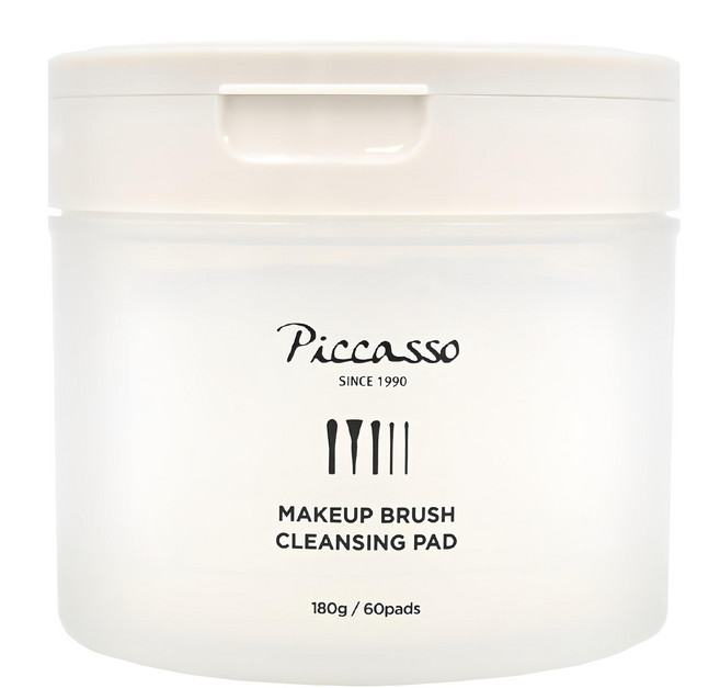 Piccasso 畢卡索 化妝刷清潔棉片 60片 180g, 1盒, 白色