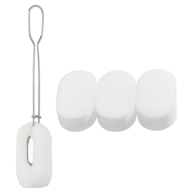 好物良品 日本不銹鋼可替換保溫杯 魔術海綿刷 304食品級不鏽鋼材質 拋棄式刷頭, 1組, 白色