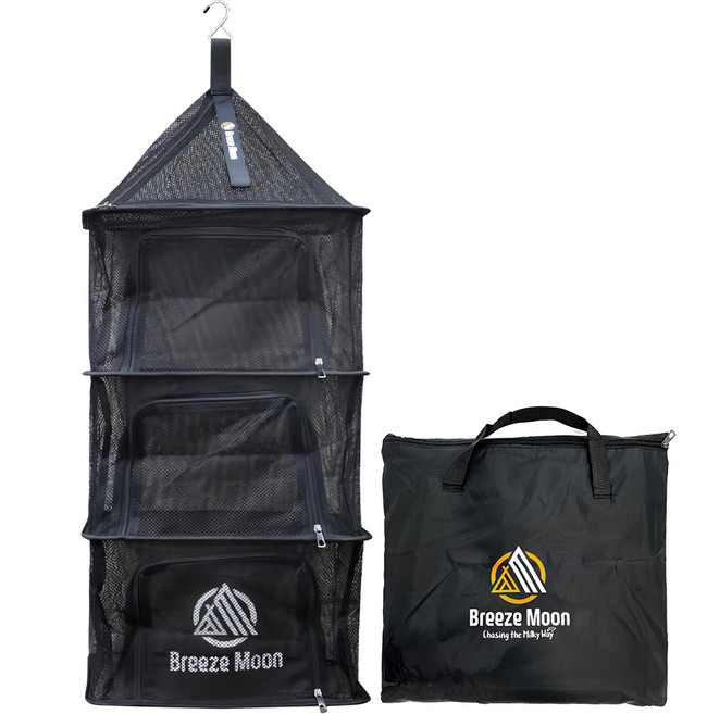 Breeze Moon 露營用4層餐具乾燥網架 一般型, 黑色, 1個, 4層