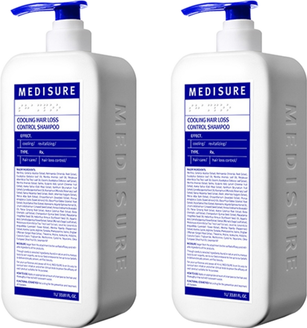 MEDISURE 涼爽強健髮根洗髮精, 1L, 2瓶