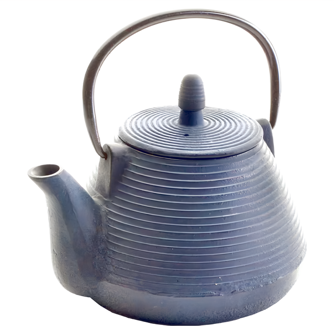 ibili Java鑄鐵濾茶壺 17.3 x 14 x 13.5cm 橫紋藍, 1L, 1個
