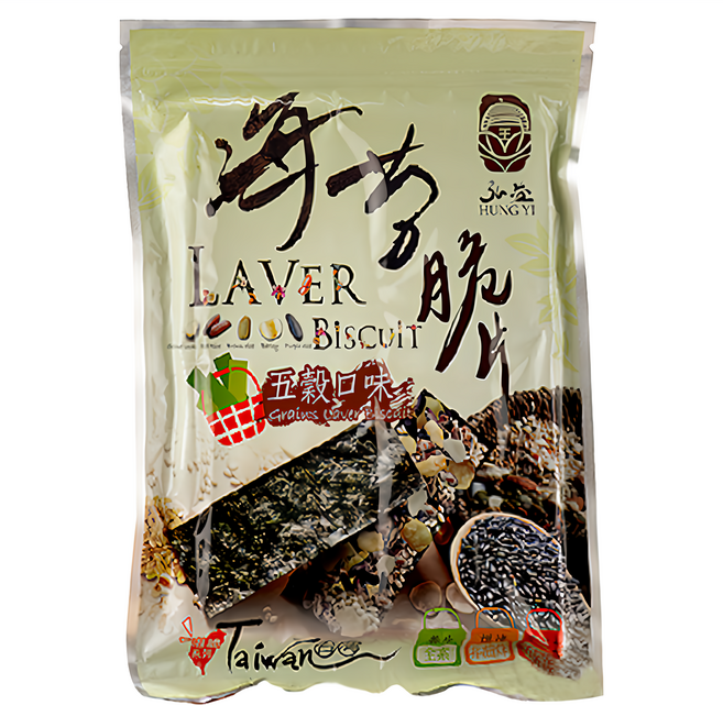 弘益 海苔堅果夾心脆片 五穀口味, 40g, 1包