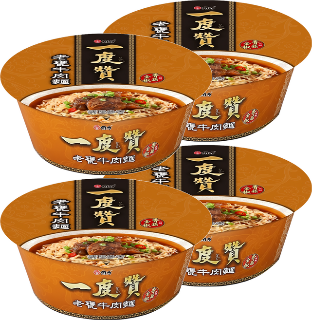 維力 一度贊 老甕牛肉麵 185g, 4入