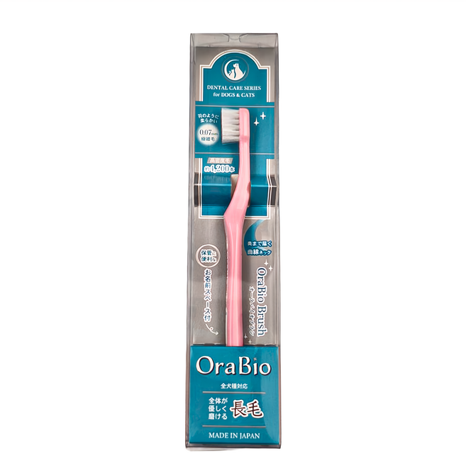 OraBio 日本 牙倍淨 長毛牙刷 犬用, 粉色, 1支
