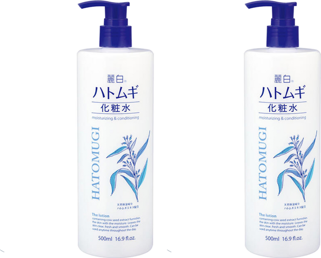 KUMANO 熊野油脂 麗白 薏仁潤膚化粧水 500mL 天然保濕成分, 2瓶