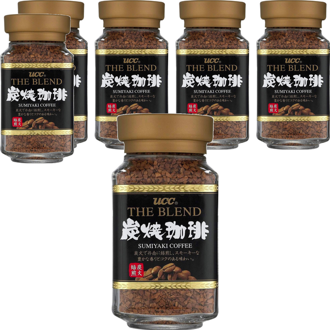 ucc 炭燒即溶咖啡, 90g, 1入, 6罐