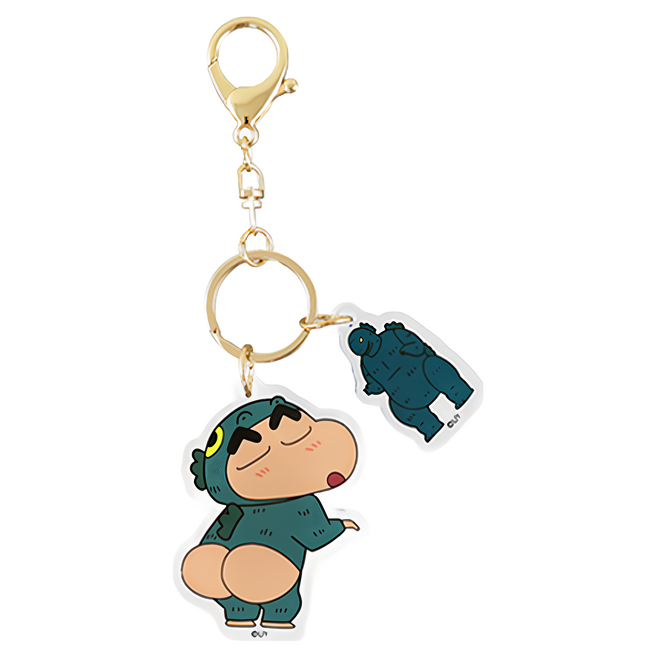 Miravivi 蠟筆小新鑰匙圈 可愛卡通吊飾, 屁屁怪獸 綠色, 1個