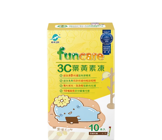 funcare 船井生醫 3C葉黃素凍 果凍三兄妹盞哥款, 10條, 15g, 1盒