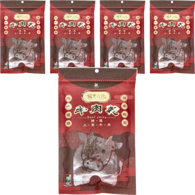 TASTY TREASURE 國寶香珍 牛肉乾 原味, 100g, 5包
