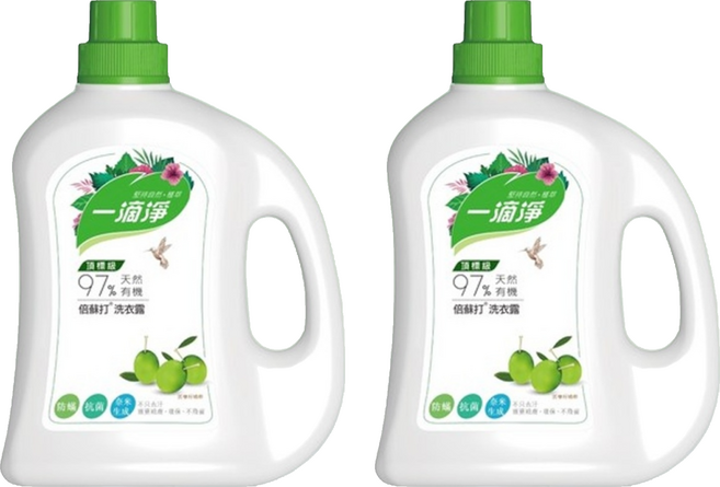 一滴淨 有機天然酵素防螨洗衣露 苦楝籽精粹, 2L, 2瓶