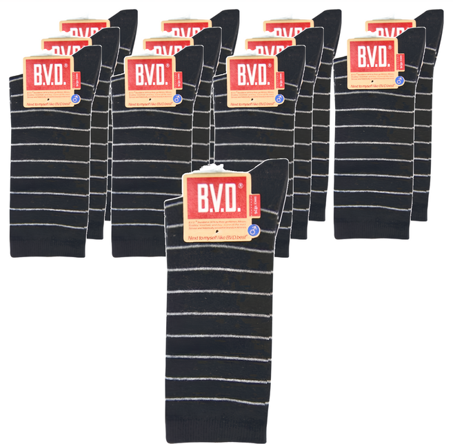 B.V.D. 男款 細條紋襪 B207 12雙