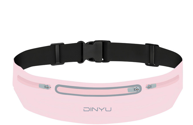 DINYU 防潑水貼身隱形運動腰包, 粉色, 1個