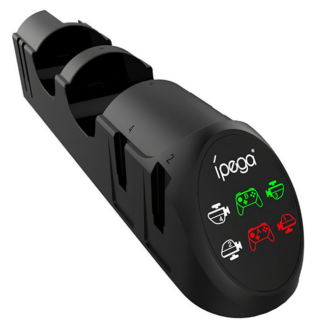 ipega 派鯊魚 switch 副廠 6合1座充 充電器, PG-9187, 黑色, 1入