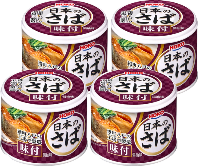 HOKO 寶幸 日本產鯖魚罐 味付醬油, 190g, 4罐