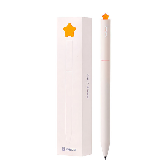KaCO FIRST STAR 星願黑色旋轉中性筆組 0.5mm, 1組, 星橙