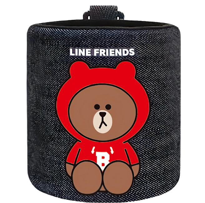 LINE FRIENDS 冷氣孔/椅背兩用掛袋 台灣製 熊大帽T款, 藍色, 1個