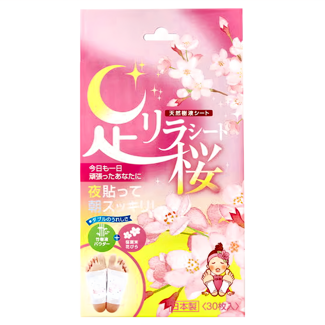 Ashirira 樹之惠 樹液足貼 櫻花, 1組, 30片