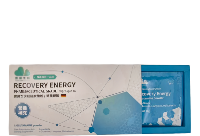 雲揚生技 左旋麩醯胺酸粉 Recovery Energy 德國製, 16包, 10g, 1盒