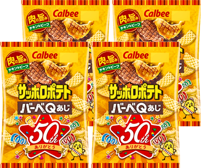 Calbee 卡樂比 Sapporo Potato BBQ風味餅, 72g, 4包
