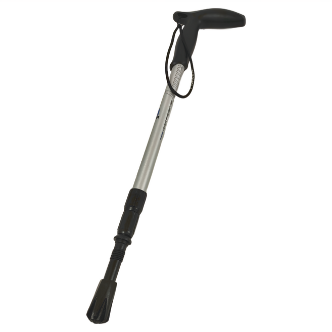 開拓者 狼牙5系 三節內鎖彎柄登山杖 6061鋁合金材質 淨重210g, 銀色, 1支