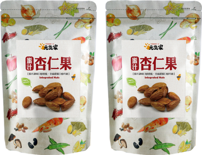 元氣家 烘焙蜜汁杏仁果, 200g, 2包