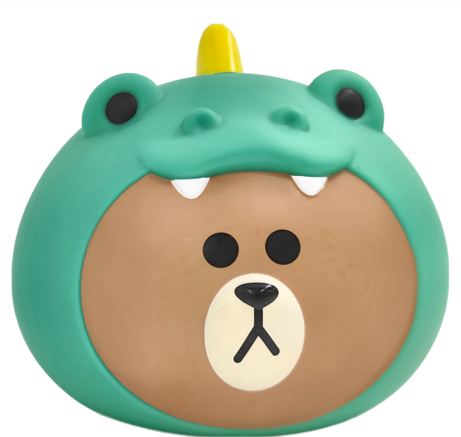 GARMMA LINE FRIENDS 存錢筒公仔 韓國LINE FRIENDS正版授權 養成儲蓄習慣 可愛療癒小物, 恐龍熊大 綠色, 1個
