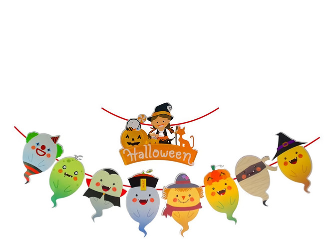 萬聖鬼幽靈拉旗Set, 1個, 萬聖鬼幽靈