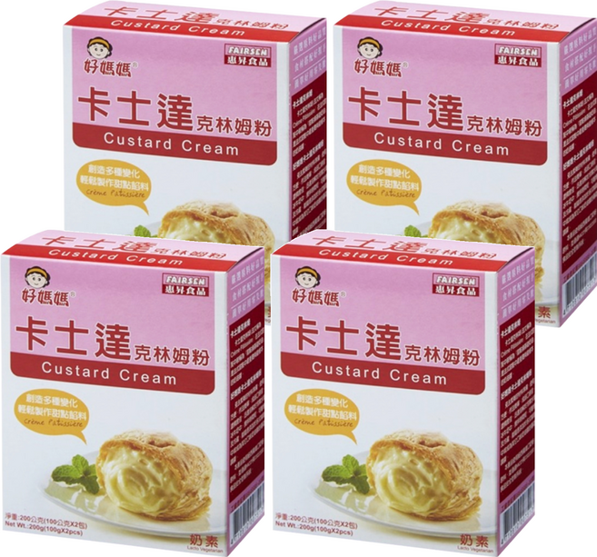 FAIRSEN 惠昇食品 好媽媽 卡士達克林姆粉, 200g, 4盒