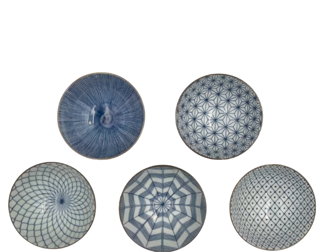 Saikai 西海陶器 有田燒古染繪變飯碗組 11.5 x 6.5cm 300ml 5入, 飯碗, 有田燒古染繪 藍色, 1組