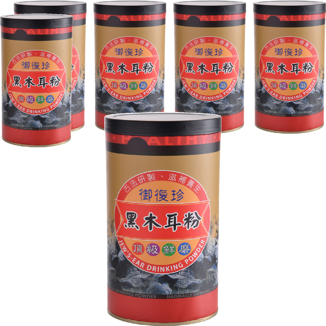 御復珍 黑木耳粉 富含膳食纖維 低卡低熱量, 300g, 6罐