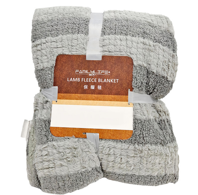 FAmILyLIFE 生活 輕奢極柔安哥拉兔絨和羊羔絨雙面複合特重保暖被毯