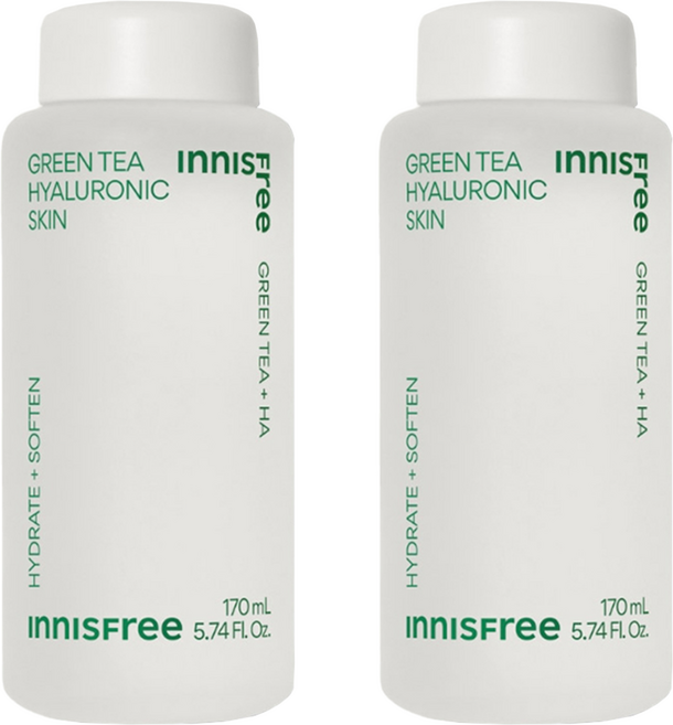 INNISFREE 台灣公司貨 綠茶玻尿酸保濕調理液, 170ml, 2瓶