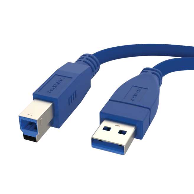 POLYWELL 寶利威爾 USB3.0 A公 To B公 高速傳輸線, 100cm, 藍色, 1個