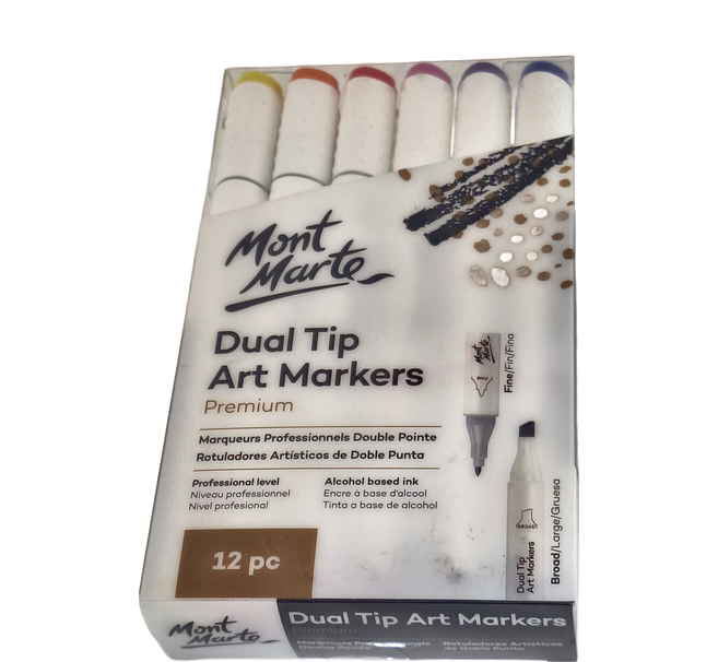 Mont Marte 蒙瑪特 設計用雙頭馬克筆 MMPM0022 12支, 12色, 1組