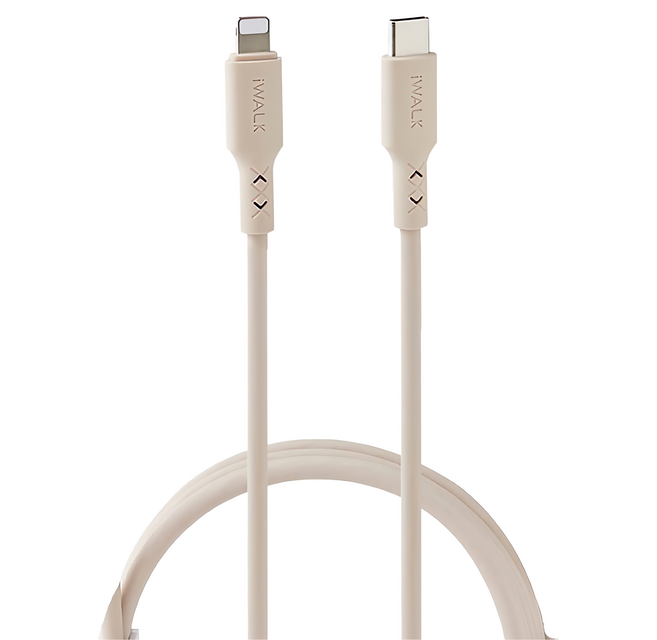 iWALK Lightning to type C 液態矽膠快充線, 150cm, 錫蘭奶, 1條