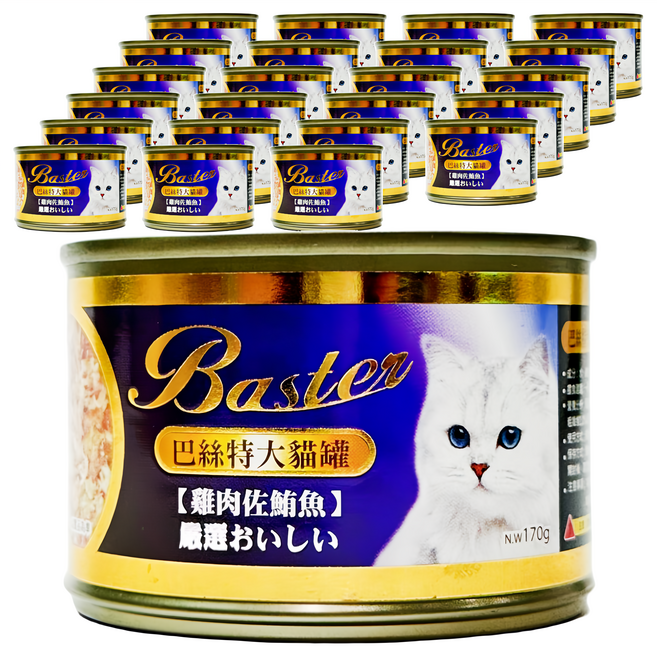 Baster 巴絲特 大貓罐 6A號, 雞肉佐鮪魚, 170g, 24罐