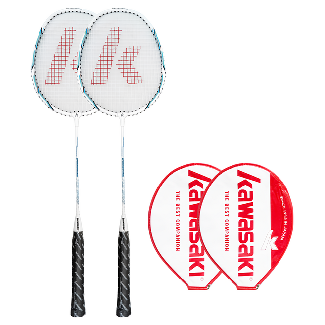 kawasaki 川崎 高級 Speed&Control 穿線鋁合金羽球拍 羽毛球拍 附半拍套 藍色, KBA550, 2支