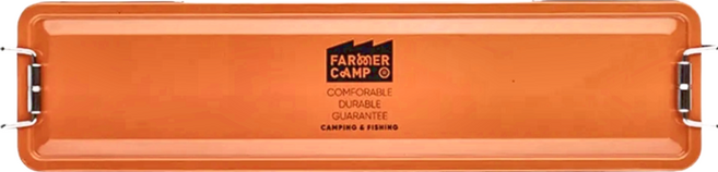 FARMERCAMP 小物釣專家 釣魚收納長鐵盒, 橘色, 1個