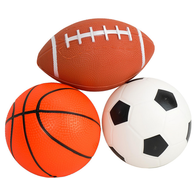 智裕玩具 幼兒安全運動球3件組 8101 12cm, 1套, 籃球 橘色 + 足球 黑白色 + 橄欖球 咖啡色