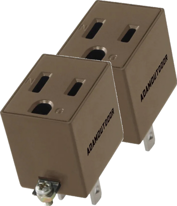 ADAMOUTDOOR 3轉2電源轉接頭 PW-301W 15A/AC125V/1650W Max, 沙色, 2個