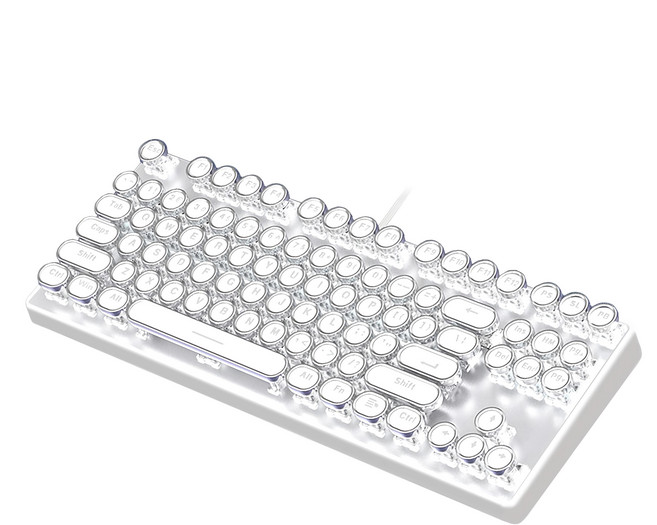 Neon 台灣霓虹 87鍵復古龐克真機械電競鍵盤 原廠保固, 白光