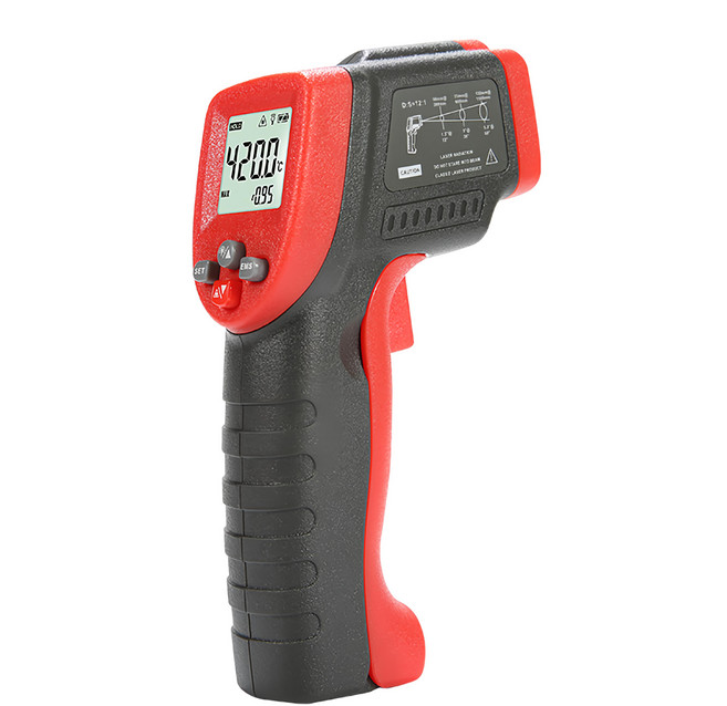 wintact 紅外線測溫槍/紅外線溫度計/電子溫度計, 黑色 + 紅色, 1入