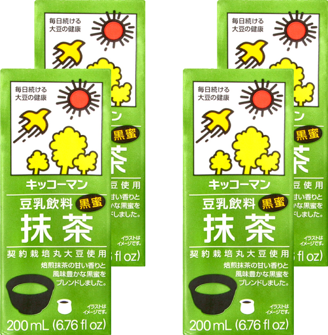 KIKKOMAN 龜甲萬 豆乳 抹茶風味, 200ml, 4入