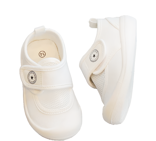 AiLvYang 愛綠羊 小童網面透氣帆布小白鞋