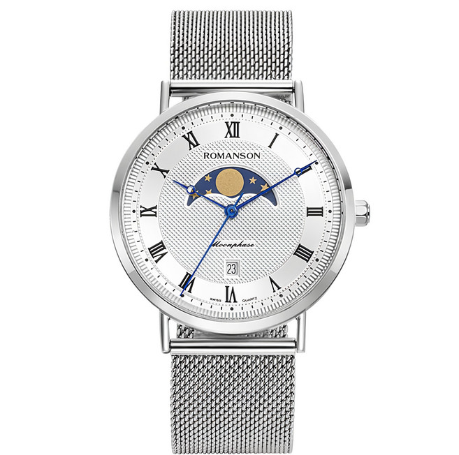Romanson 月相男士金屬手錶 附禮品包裝
