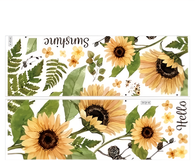 ins 歐風系列 壁貼 2張 90 x 30cm c001 1組, 黃色 + 綠色